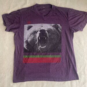 Republic of California purple T-shirt, size medium